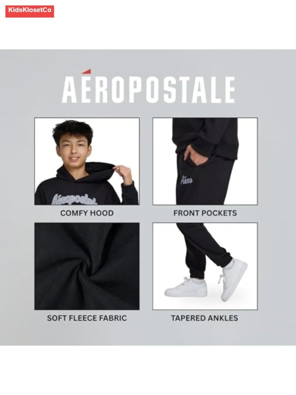 Boys 2 Piece Outfit - Pullover Hoodie and Athletic Pants, Youth Jogger Set